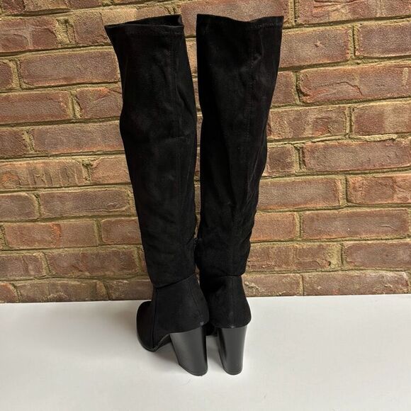 Yoki Black Faux Suede Spade Tall Boot Size 10 NEW - Picture 4 of 7